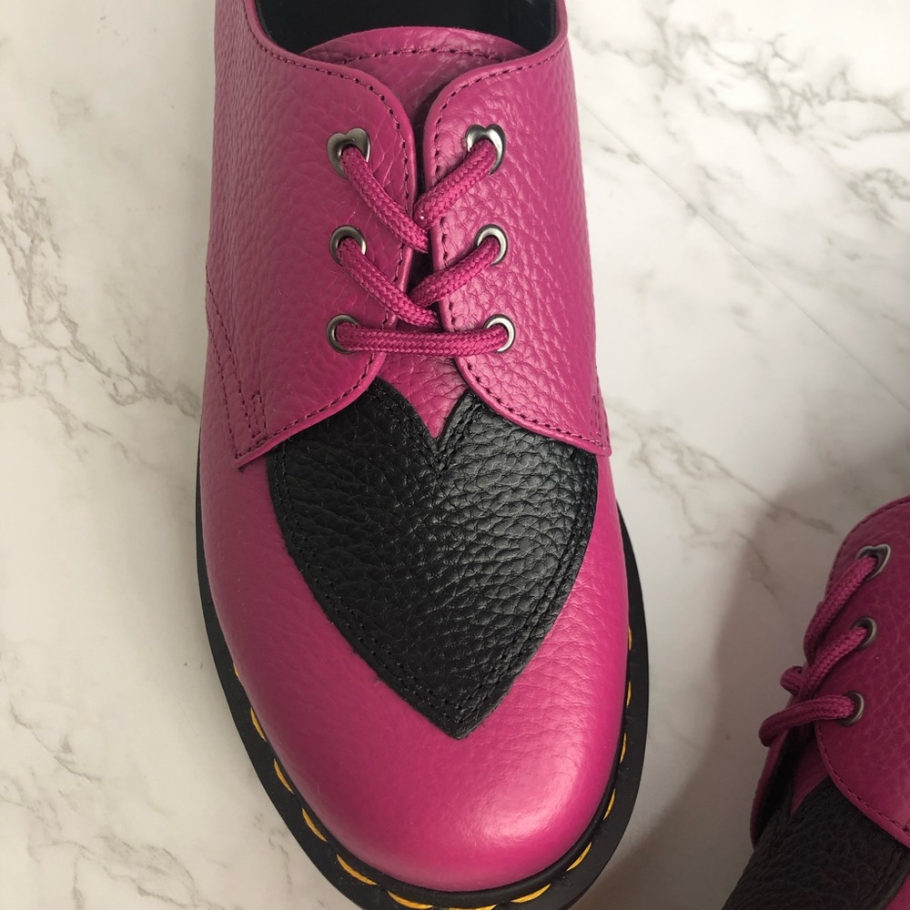 NWT Rare Dr. Doc Martens 1461 Amore Heart Leather Oxford Shoes Pink Size 10 - Picture 6 of 13
